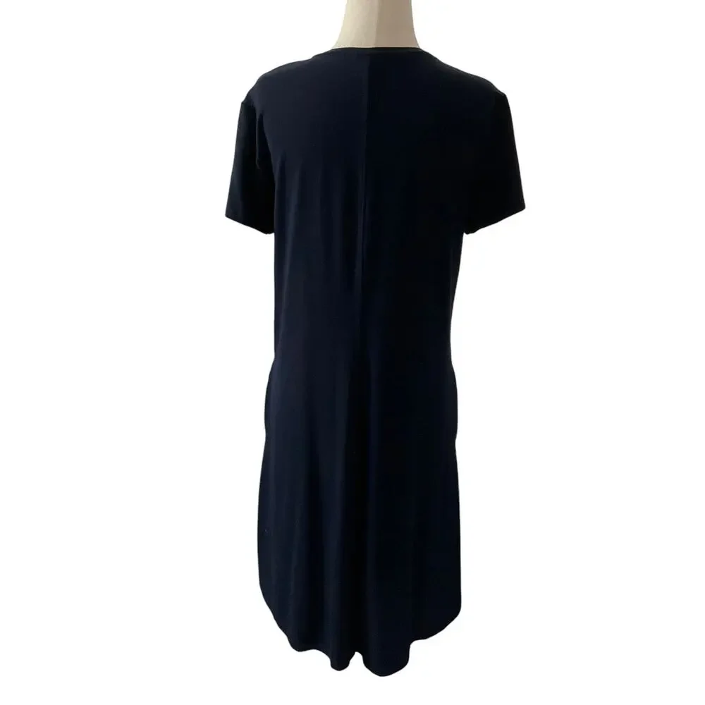 21-1 Karen Kane Navy Blue Fit & Flare Dress MSRP $98 Women Size Medium NWT - Picture 2 of 6